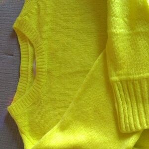 Loft XL neon yellow wool blend sweater BNWT
